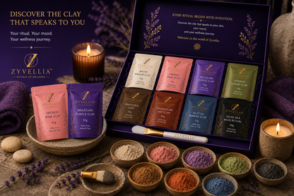 ✨ Zyvellia Discovery Ritual Set™ | 8 Premium Clay Rituals + Complimentary Facial Mask Applicator